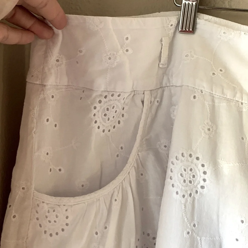 TORRID White Eyelet Mini Skirt with Pockets